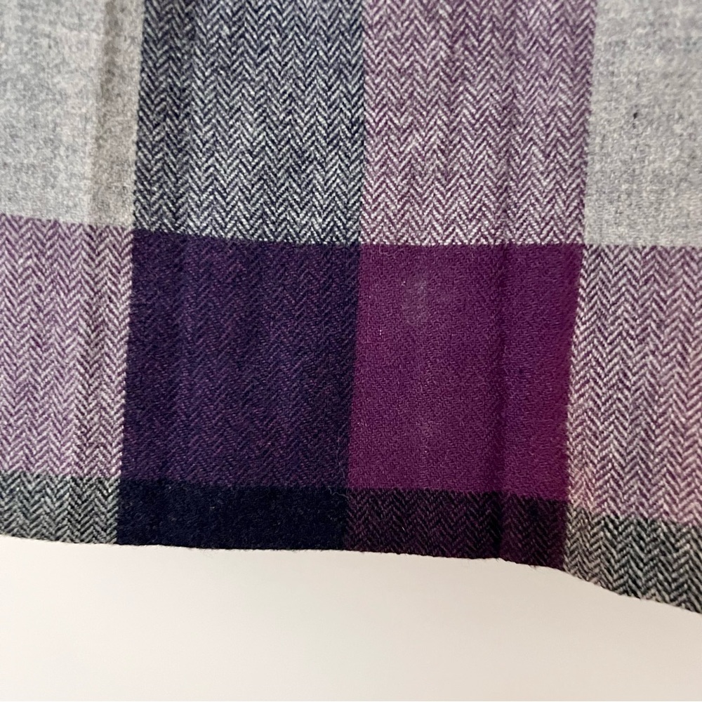 Vintage Union Made Purple Plaid Wool Blend Pleated Skirt - Picture 7 of 16
